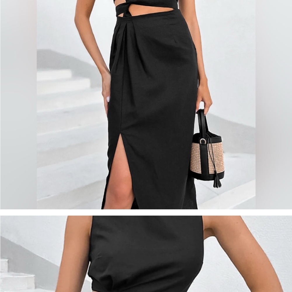Commense Black Midi Dress